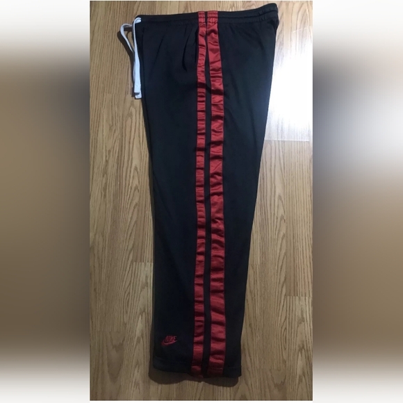 Nike Retro Y2K Large Track Pants Black Red Stripe Mesh Sweatpants - Picture 3 of 9
